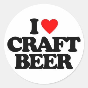 I LOVE CRAFT BEER CLASSIC ROUND STICKER