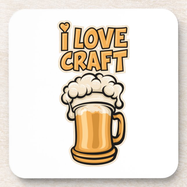 I Love Craft Beer Coaster (Front)