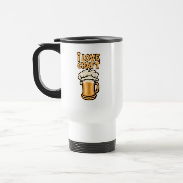 I Love Craft Beer Travel Mug (Left)