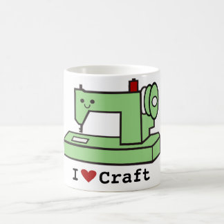 I Love Craft- Kawaii Sewing Machine Coffee Mug