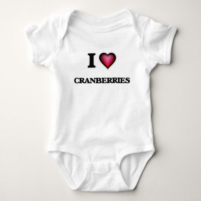I Love Cranberries Baby Bodysuit (Front)
