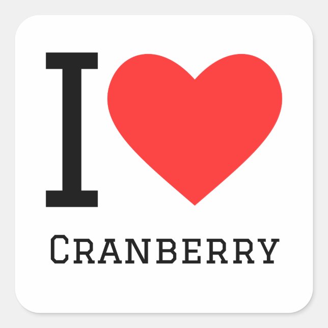I love cranberry square sticker (Front)