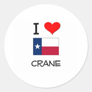 I Love Crane Texas Classic Round Sticker