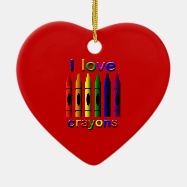 I Love Crayons Cute Christmas Ornament (Front)