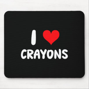 I Love Crayons - Heart - Colors Coloring Books Sch Mouse Mat
