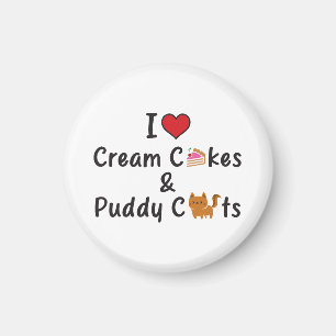 I Love Cream Cakes & Puddy Cats Magnet