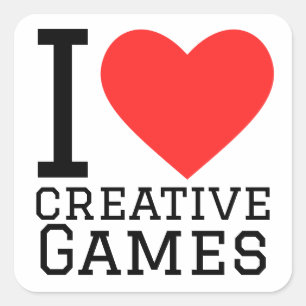 I love creative games  square sticker