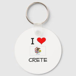 I Love CRETE Illinois Key Ring
