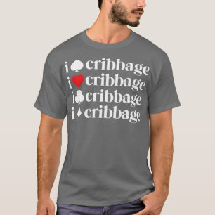 I Love Cribbage Shirt Women Card Game Player Mothe