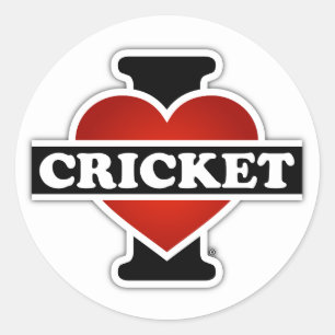 I Love Cricket Classic Round Sticker