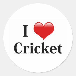 I Love Cricket Classic Round Sticker