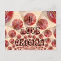 I Love Cricket Customise Product post card