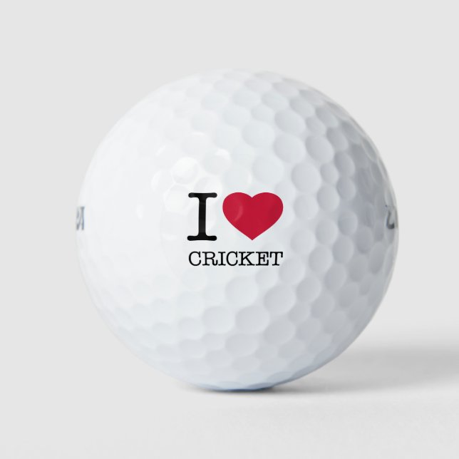 I LOVE CRICKET GOLF BALLS (Front)