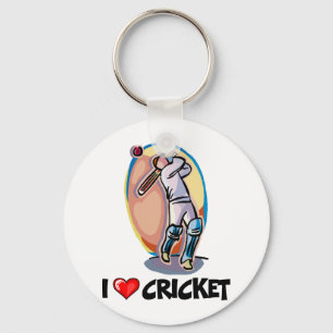 I Love Cricket Key Ring