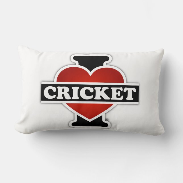 I Love Cricket Lumbar Cushion (Front)