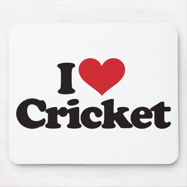 I Love Cricket Mouse Mat (Front)