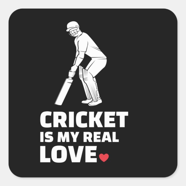  I love cricket Stylish cricket silhouette design Square Sticker (Front)