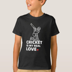 I love cricket Stylish cricket silhouette design T-Shirt