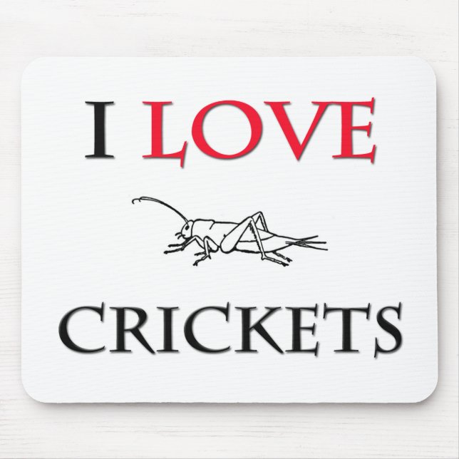 I Love Crickets Mouse Mat (Front)