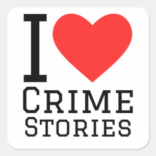 I love crime stories square sticker