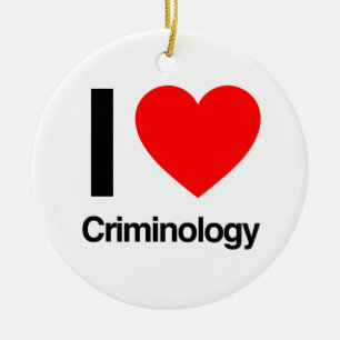 i love criminology ceramic tree decoration