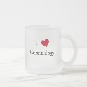 I Love Criminology Frosted Glass Coffee Mug