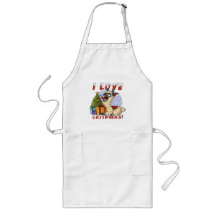 I LOVE CRITHMAS Llama Long Apron