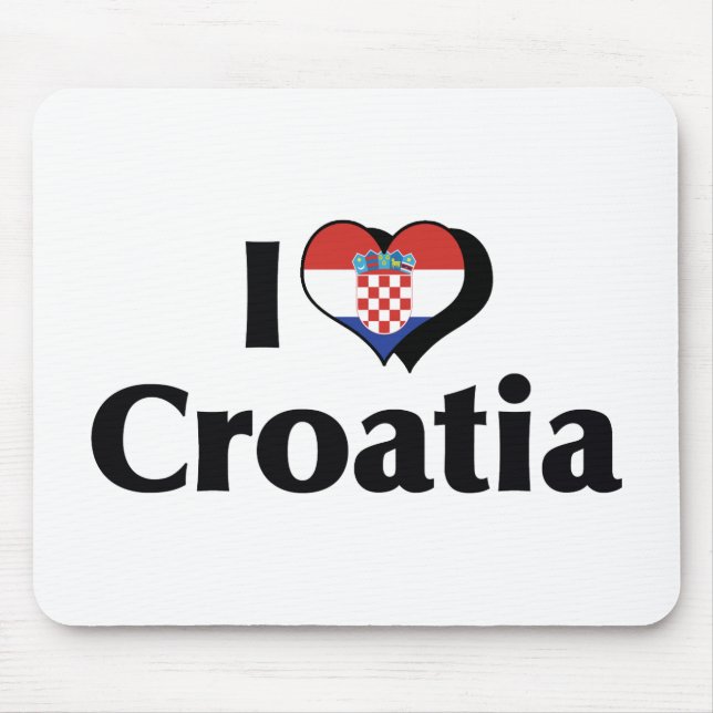 I Love Croatia Flag Mouse Mat (Front)