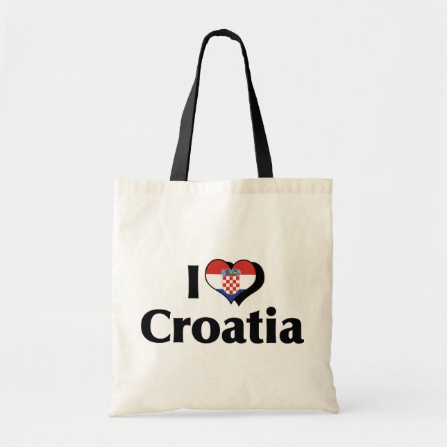 I Love Croatia Flag Tote Bag (Front)