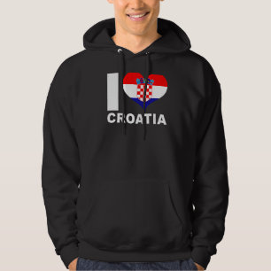 I Love Croatia Heart Flag Croatia Hoodie