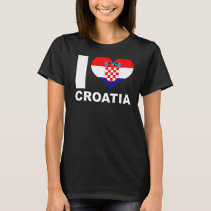 I Love Croatia Heart Flag Croatia T-Shirt