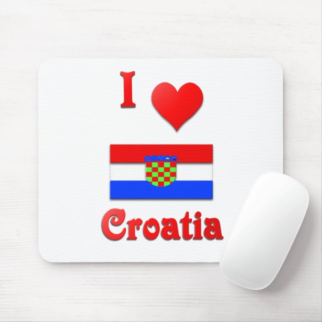 I Love Croatia Mouse Mat (With Mouse)