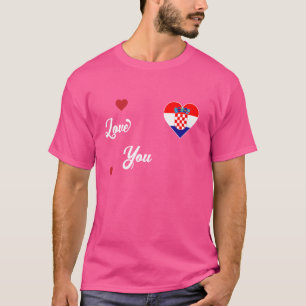 I Love Croatia With Croatia Flag In a Heart Croati T-Shirt