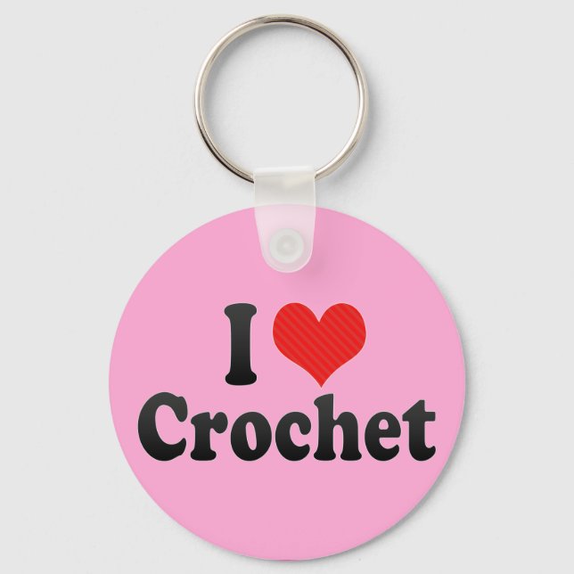 I Love Crochet Key Ring (Front)