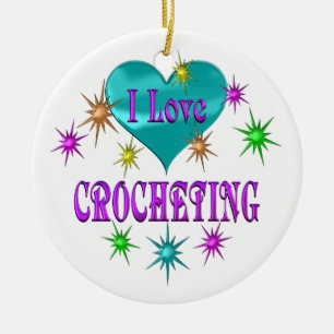 I Love Crocheting Ceramic Tree Decoration