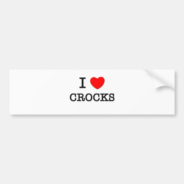 I Love Crocks Bumper Sticker (Front)