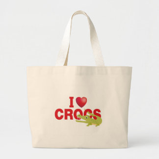 i love crocs large tote bag