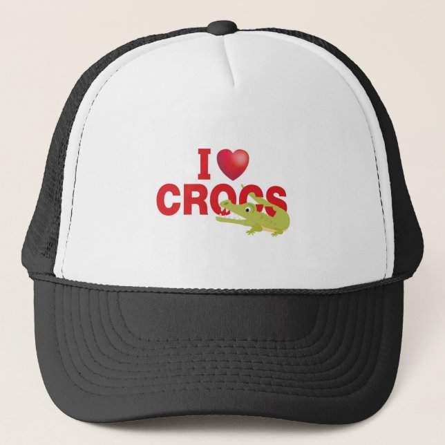i love crocs trucker hat (Front)