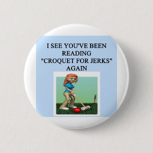 i love croquet 6 cm round badge