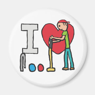 I Love Croquet Magnet
