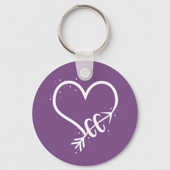 I Love Cross Country Running Key Chain Gift (Front)