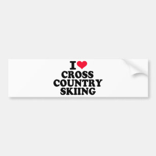 I love Cross Country Skiing Bumper Sticker