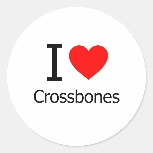 I Love Crossbones Classic Round Sticker (Front)
