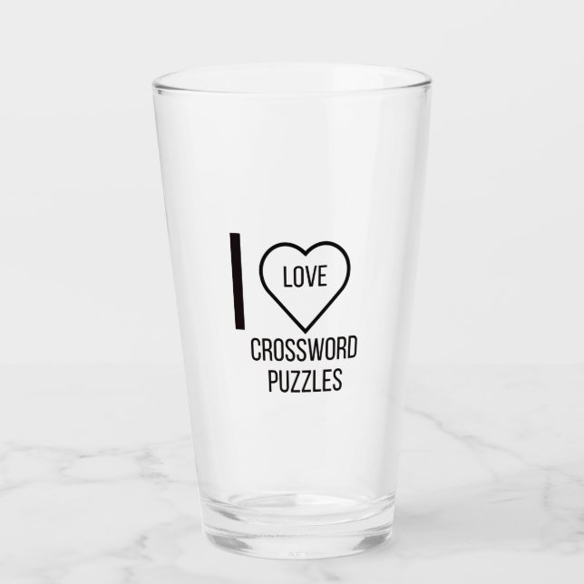 I LOVE CROSSWORD PUZZLES GLASS (Front)