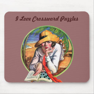 I Love Crossword Puzzles Mouse Mat