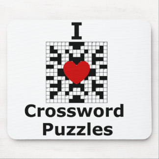 I Love Crossword Puzzles Mouse Mat