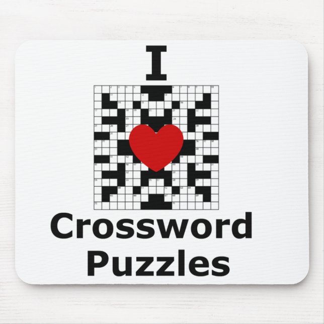 I Love Crossword Puzzles Mouse Mat (Front)