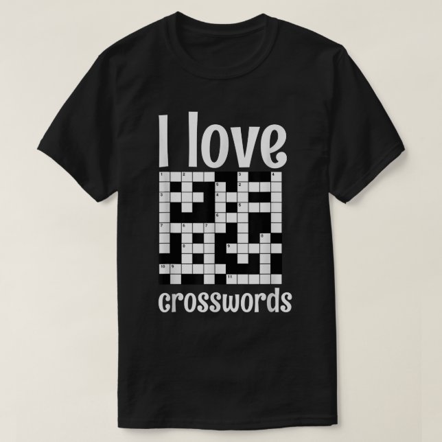 I Love Crosswords Puzzle  Men's Womans Funny  T-Shirt (Design Front)
