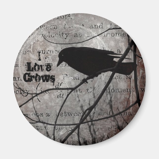 I Love Crows Magnet (Front)