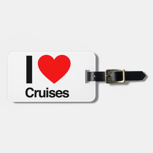 i love cruises luggage tag (Front Horizontal)
